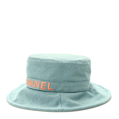Chanel Denim Logo Bucket Hat S Light Blue 4 of 8