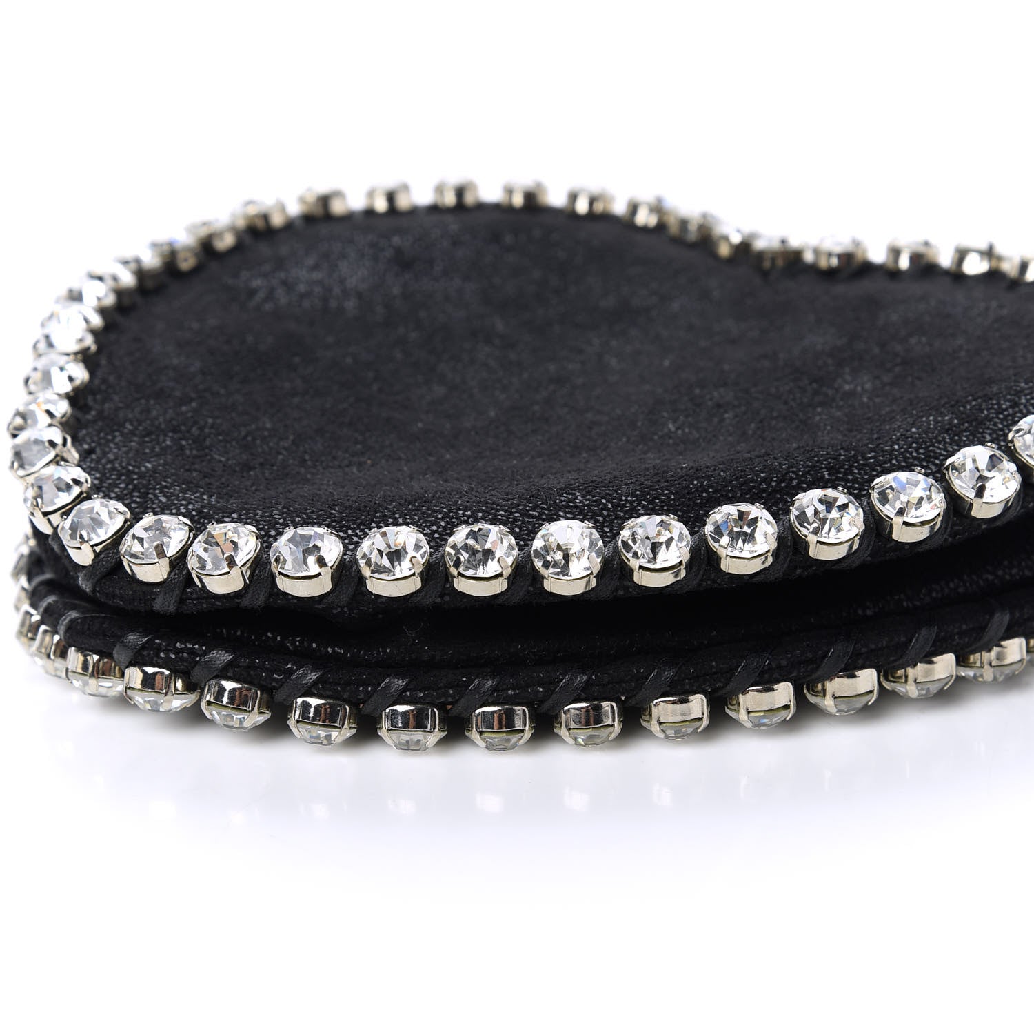 Stella McCartney Shaggy Deer Crystal Falabella Heart Crossbody Bag Black 7 of 9
