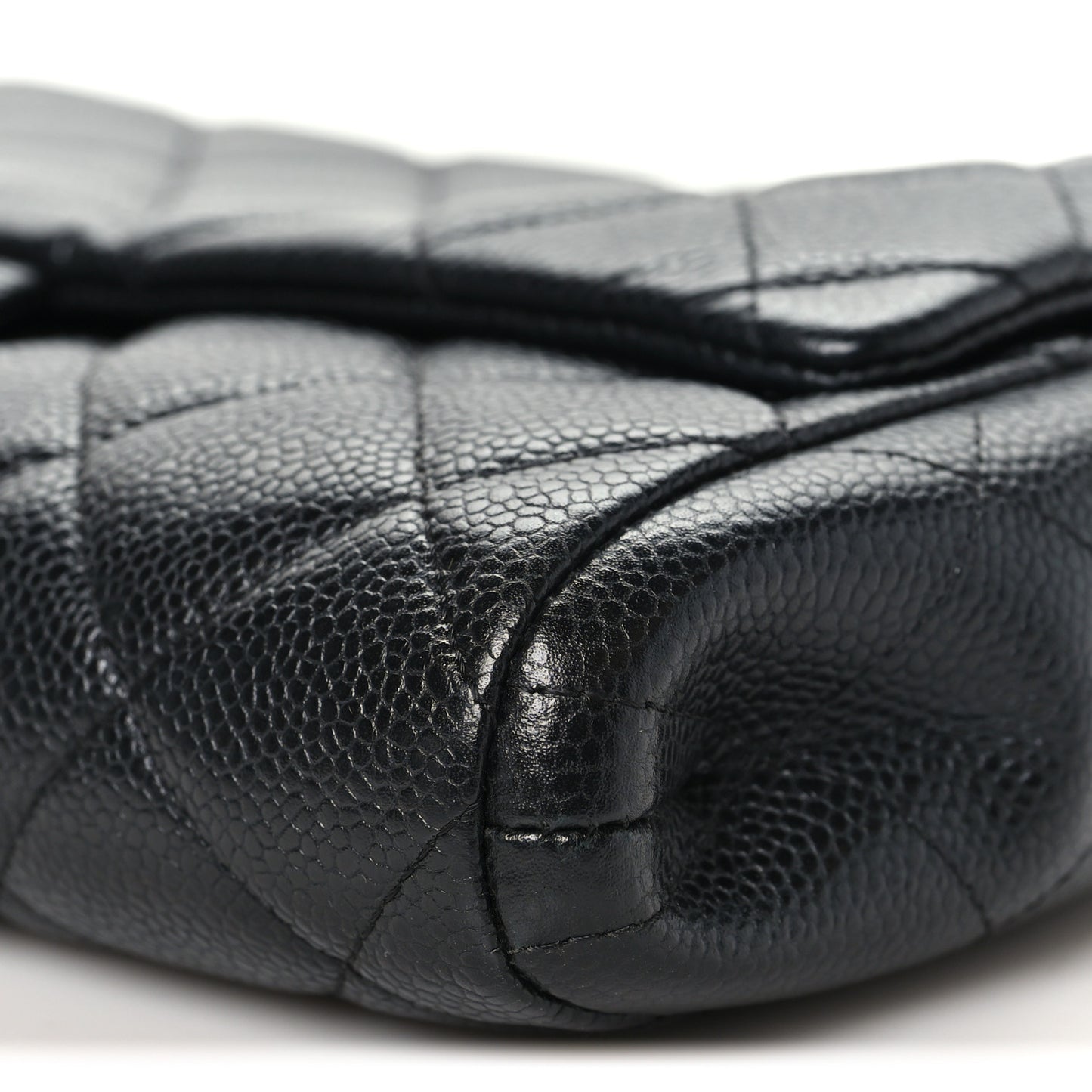 Caviar Quilted Clutch With Chain Flap Black