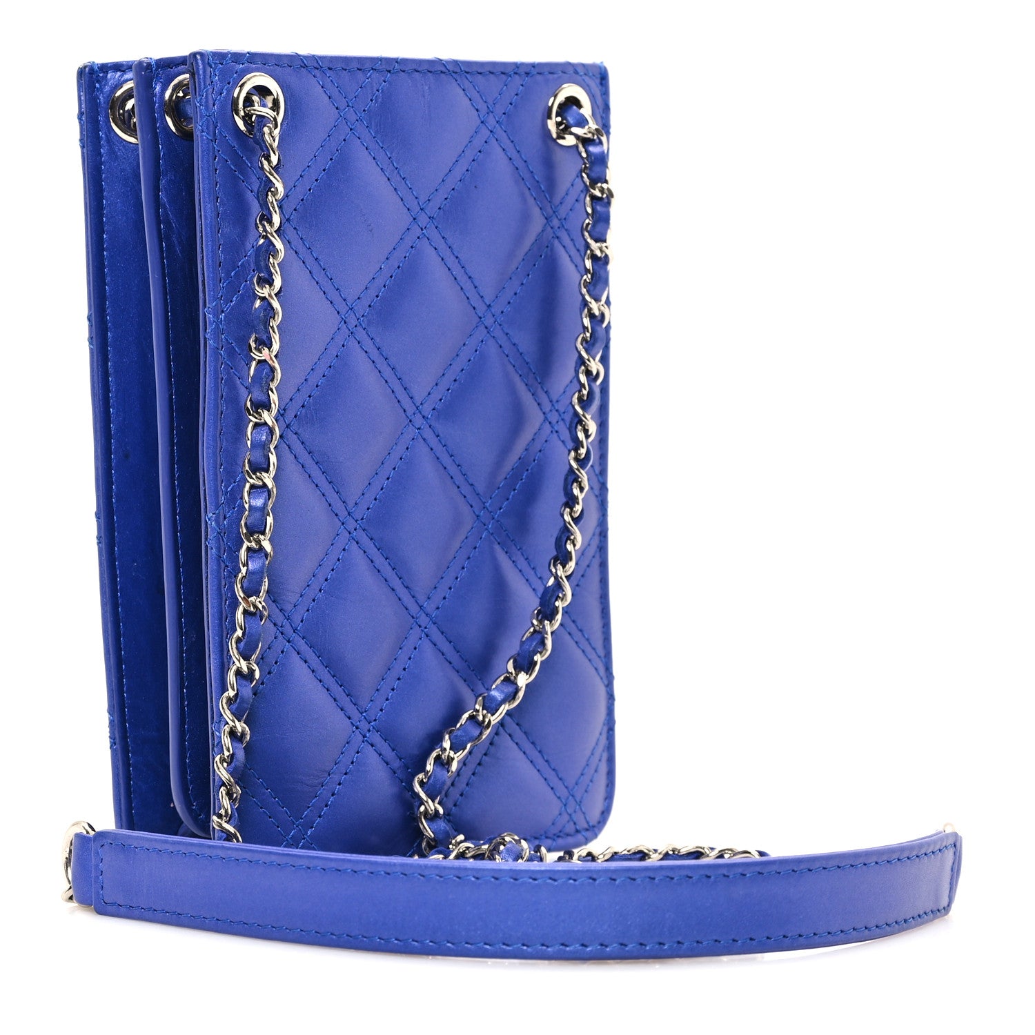 Chanel Calfskin Quilted Crossbody CC Phone Holder Dark Blue 3 of 12