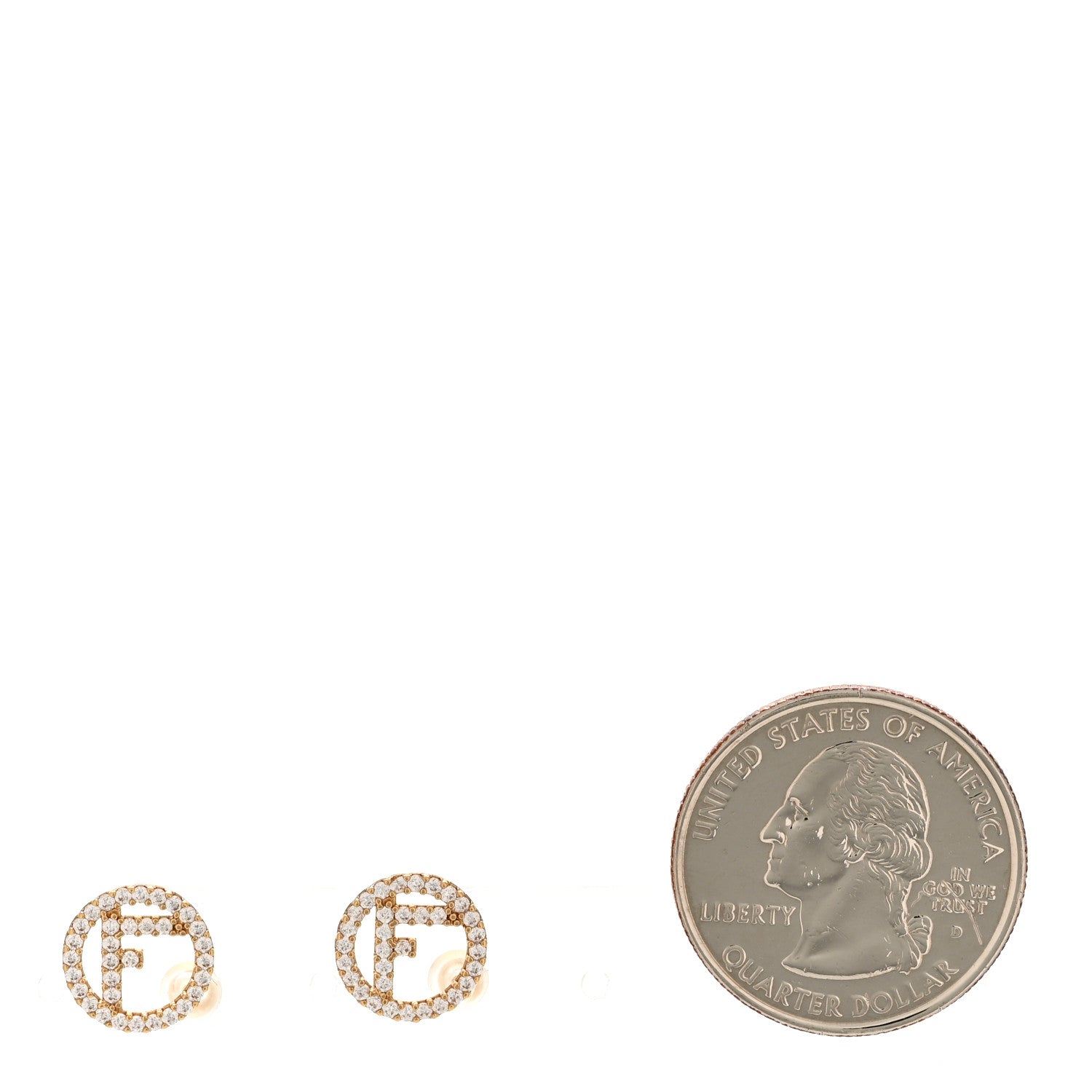 Fendi Metal Crystal F is Fendi Earrings Gold 2 of 7