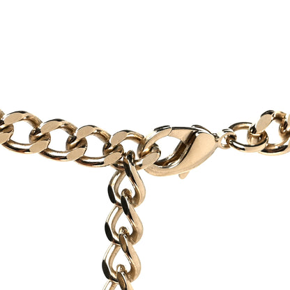 Chanel Enamel Metal Logo Choker Necklace Gold White Black 4 of 5