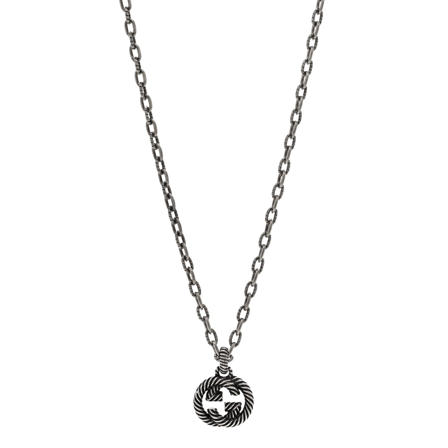 Sterling Silver Small Interlocking G Pendant Necklace