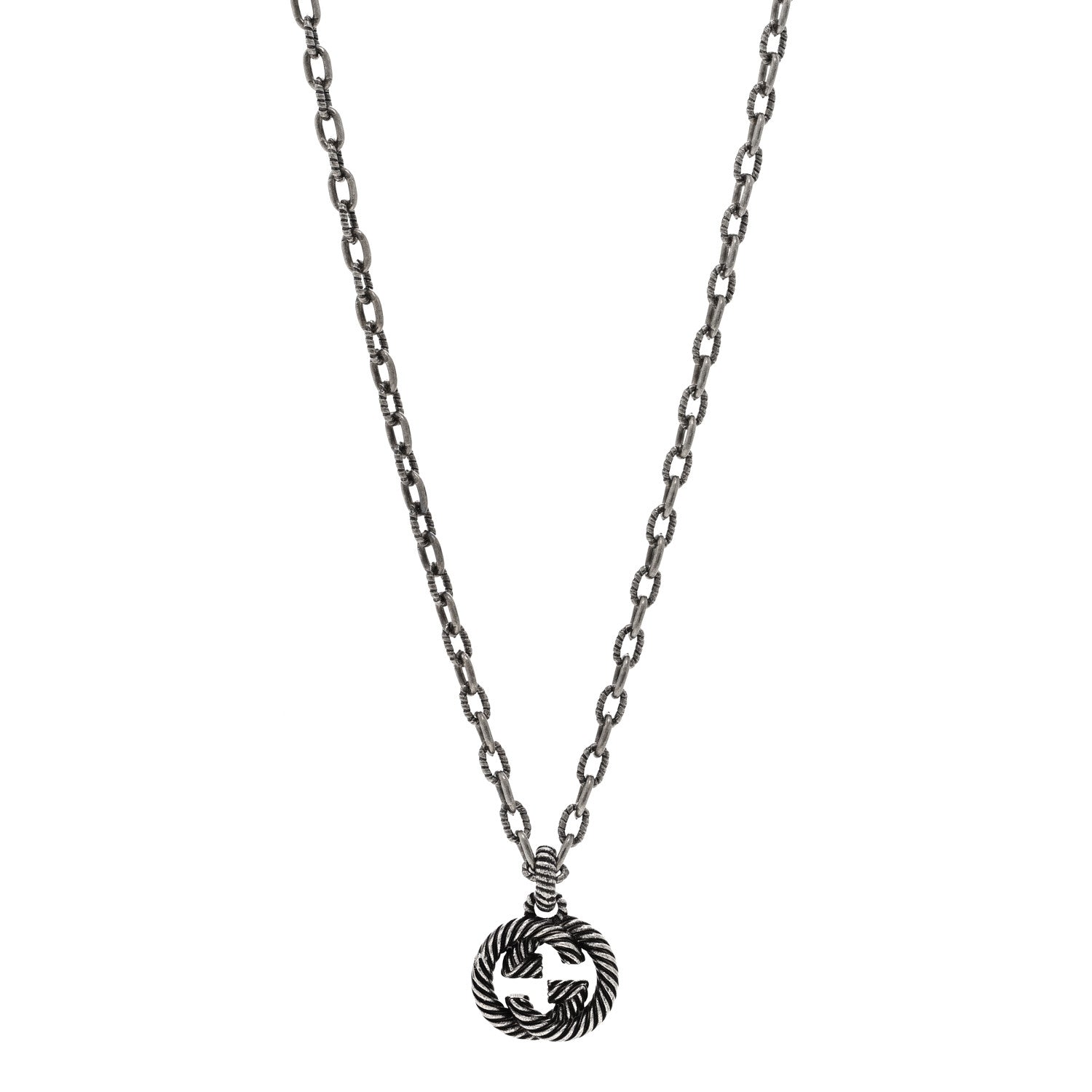 Gucci Sterling Silver Small Interlocking G Pendant Necklace 1 of 4