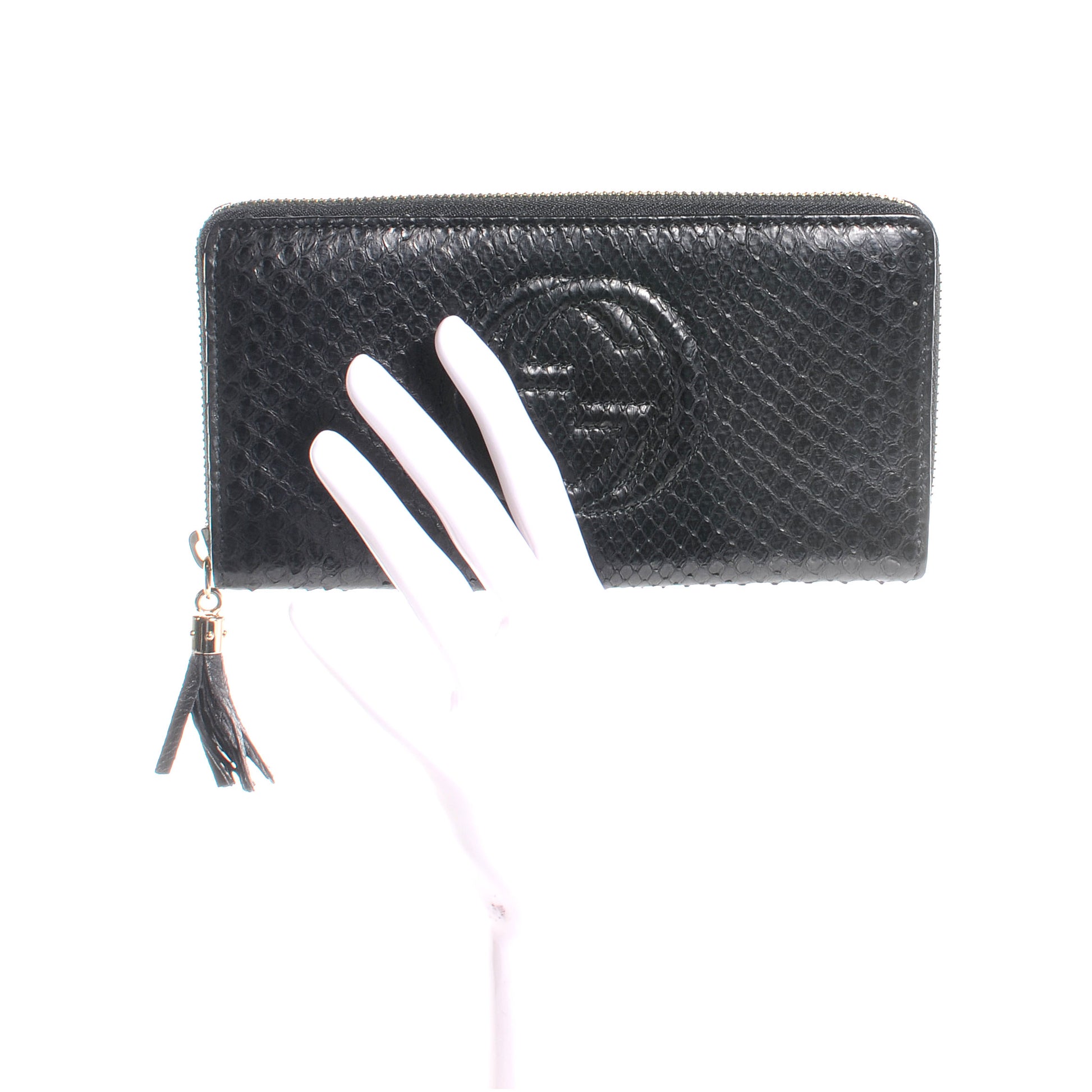 Gucci Python Soho Zip Around Wallet Black 2 of 7