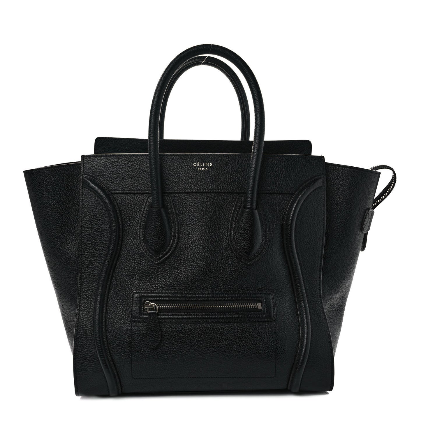 Drummed Calfskin Mini Luggage Black