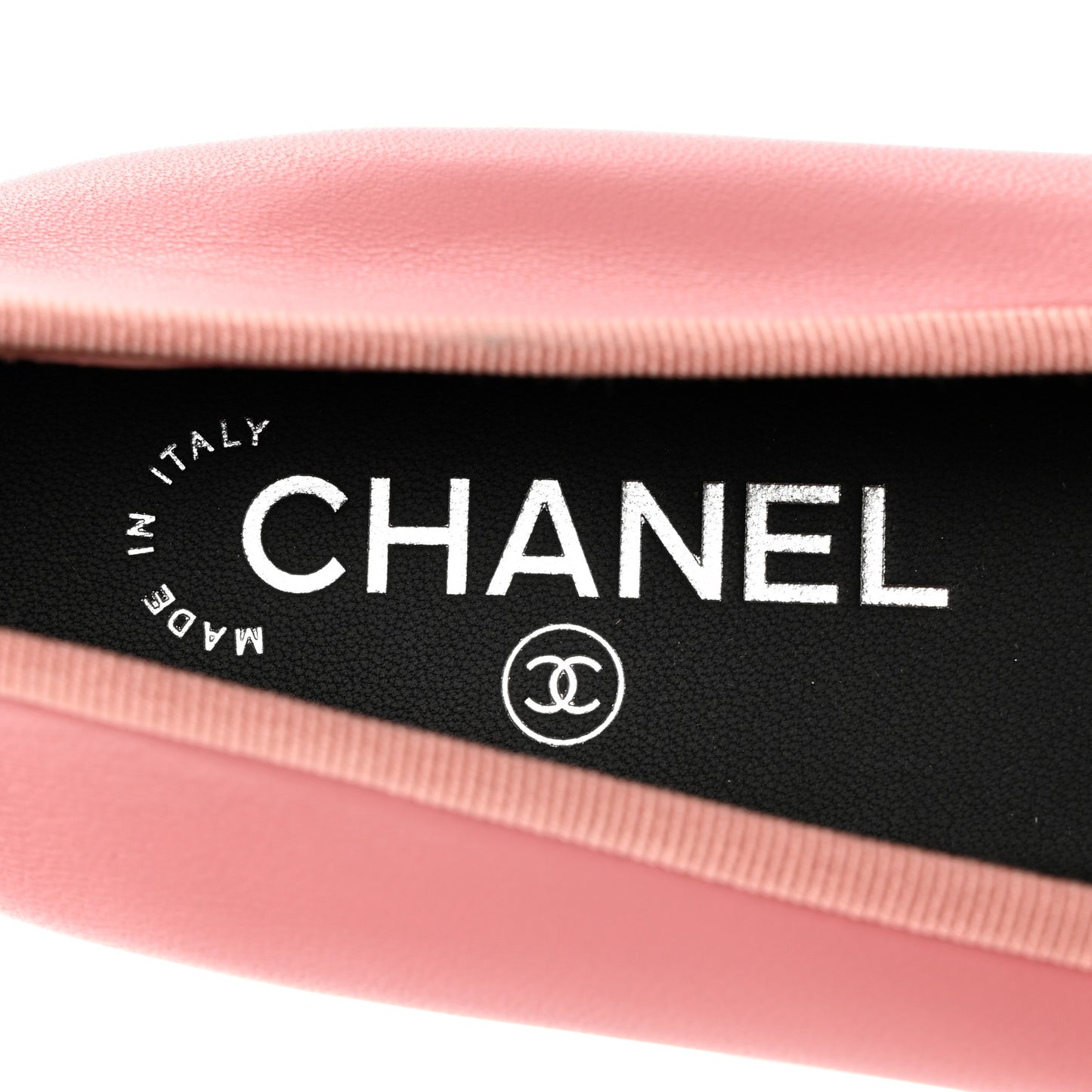 Lambskin Cap Toe CC Ballerina Flats 41 Coral Black