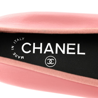 Chanel Lambskin Cap Toe CC Ballerina Flats 41 Coral Black 8 of 11