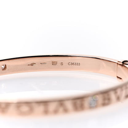 Bulgari 18K Rose Gold Diamond B.Zero1 Essential Bangle Bracelet S 3 of 5