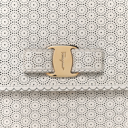 Salvatore Ferragamo Perforated Calfskin Ginny Bow Crossbody Bag White 10 of 10