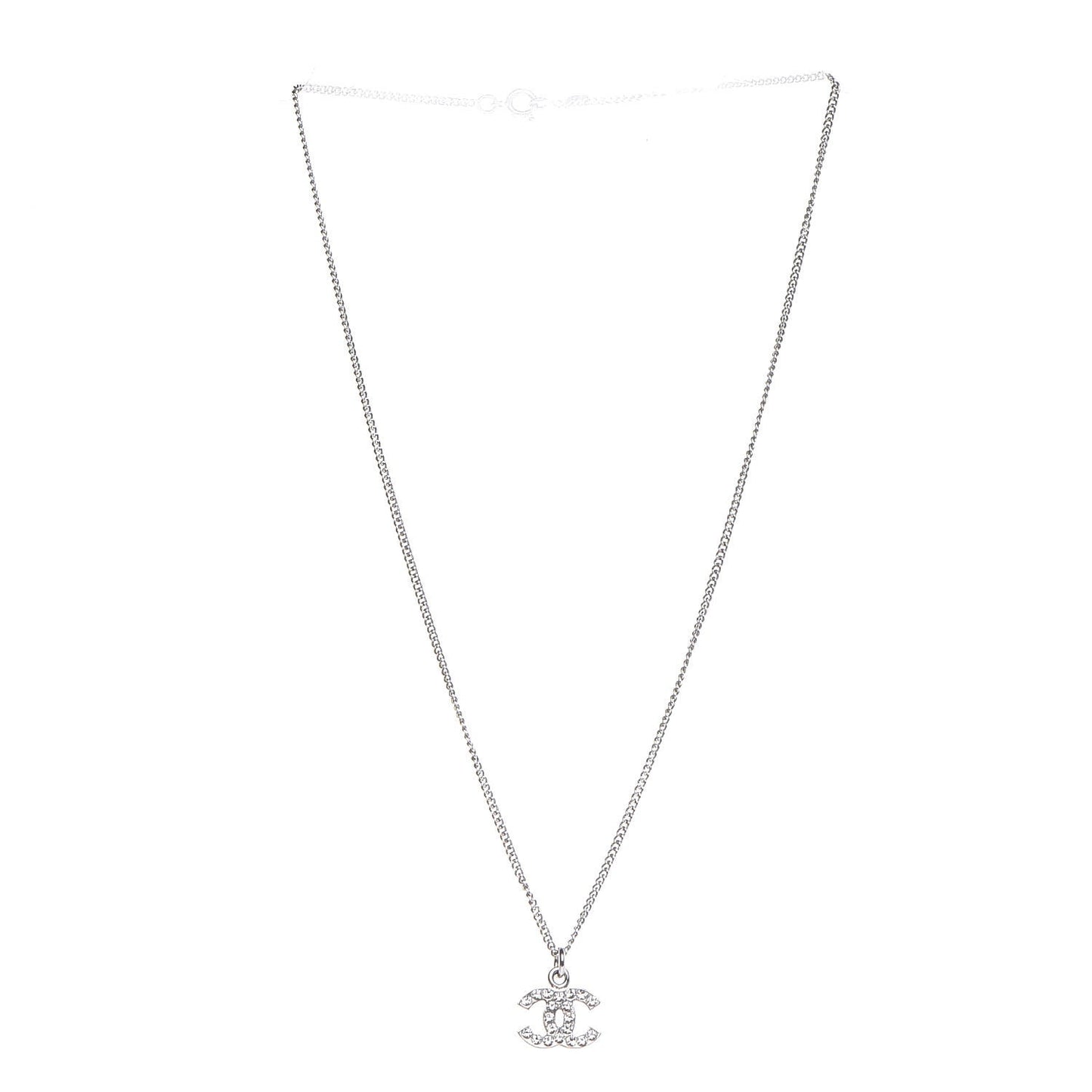 Crystal Timeless CC Necklace Silver