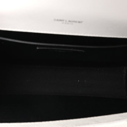 Saint Laurent Grain De Poudre Medium Tri-Quilt Monogram Satchel White 5 of 10