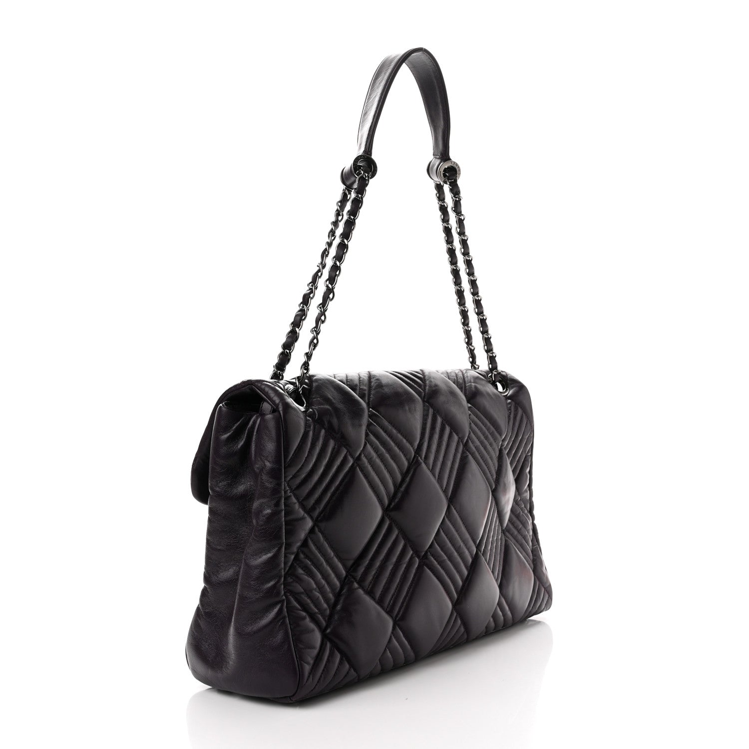 Chanel Lambskin In and Out XL Maxi Flap Dark Purple 3 of 10