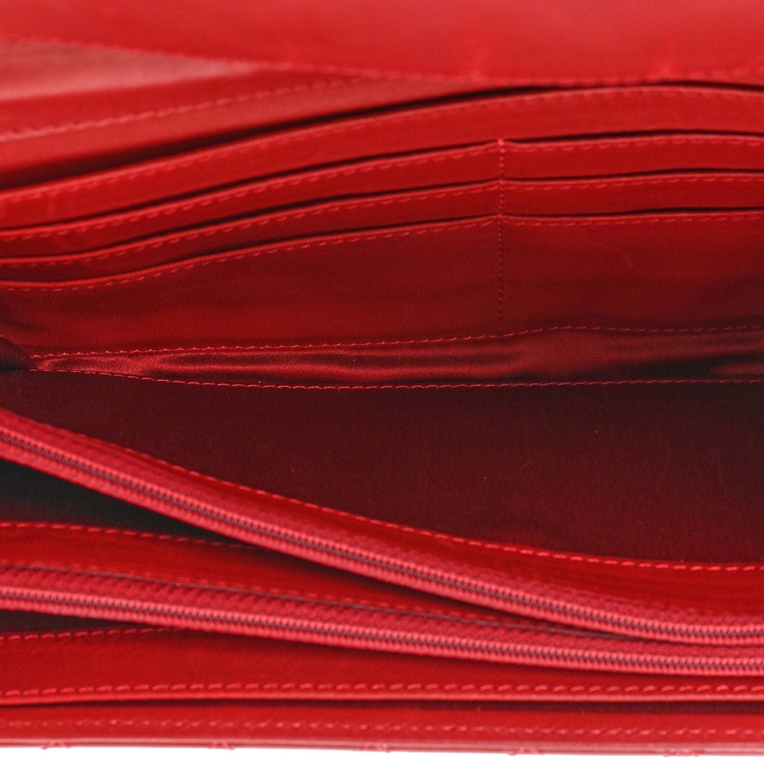 Chanel Patent Calfskin Quilted Brilliant East West Flap Clutch Red 10 of 16