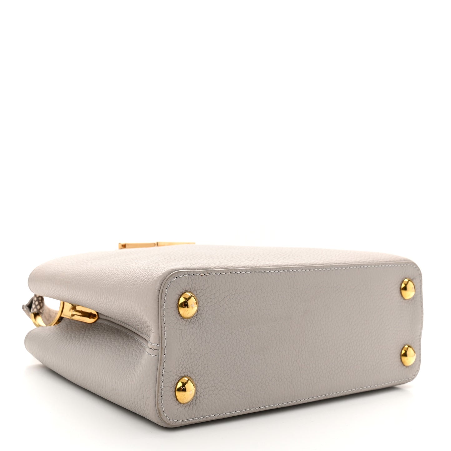Taurillon Snakeskin Mother of Pearl Capucines BB Grey
