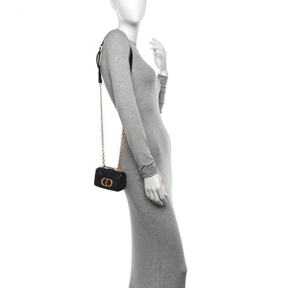Christian Dior Supple Calfskin Cannage Micro Caro Bag Black 2 of 11
