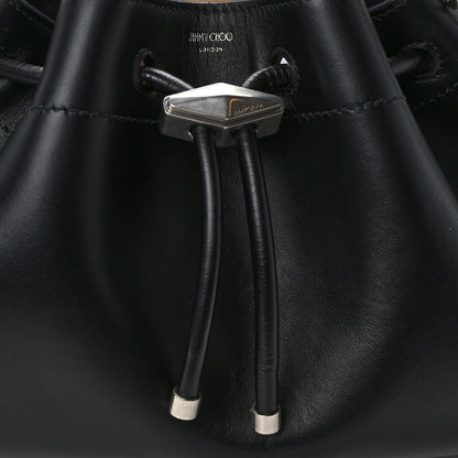 Jimmy Choo Smooth Shiny Calfskin Cinch M Bucket Bag Black 8 of 15