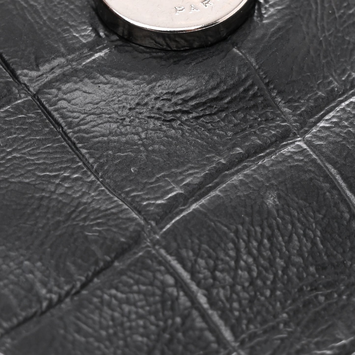 Crocodile Embossed Lambskin Monogram Medium Niki Chain Satchel Black