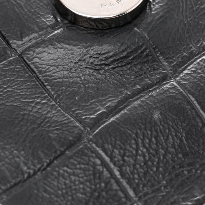 Saint Laurent Crocodile Embossed Lambskin Monogram Medium Niki Chain Satchel Black 14 of 14