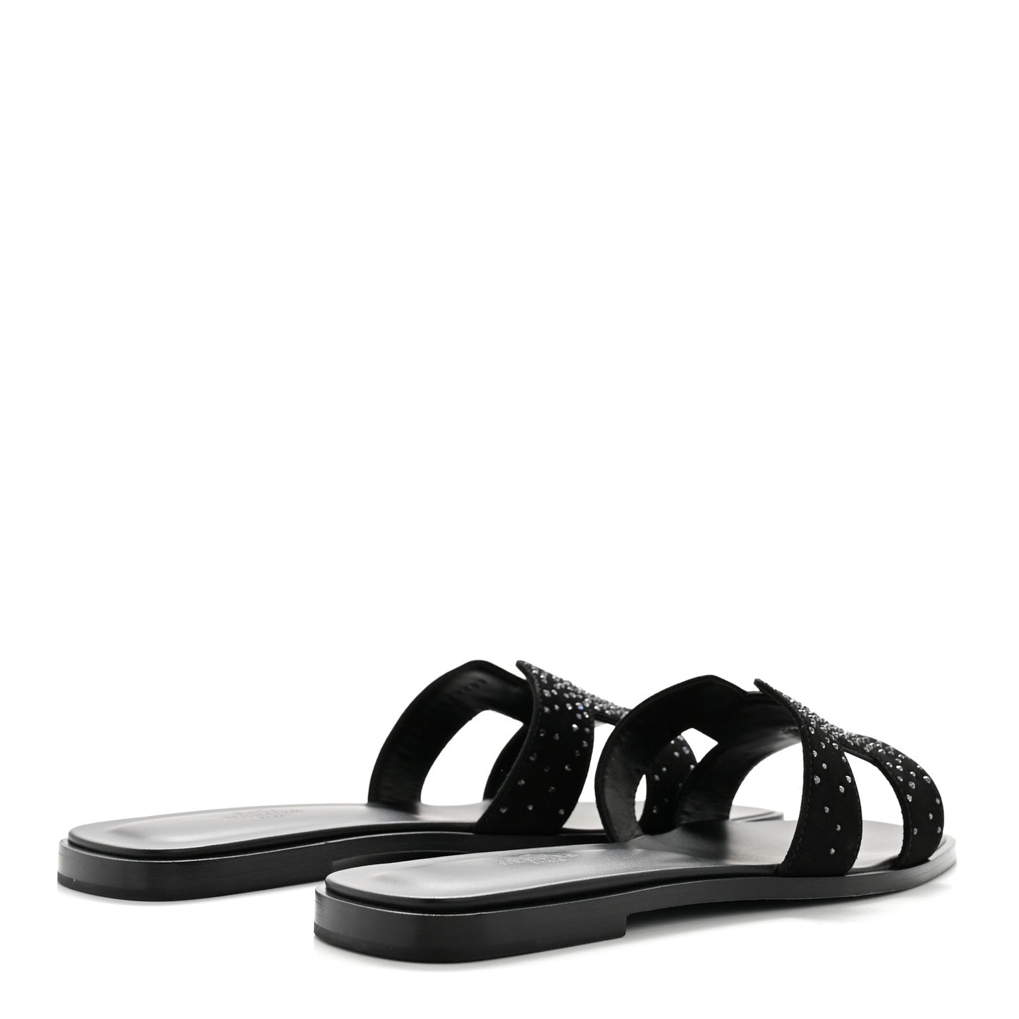 Suede Crystal Embellished Oran Sandals 40 Black