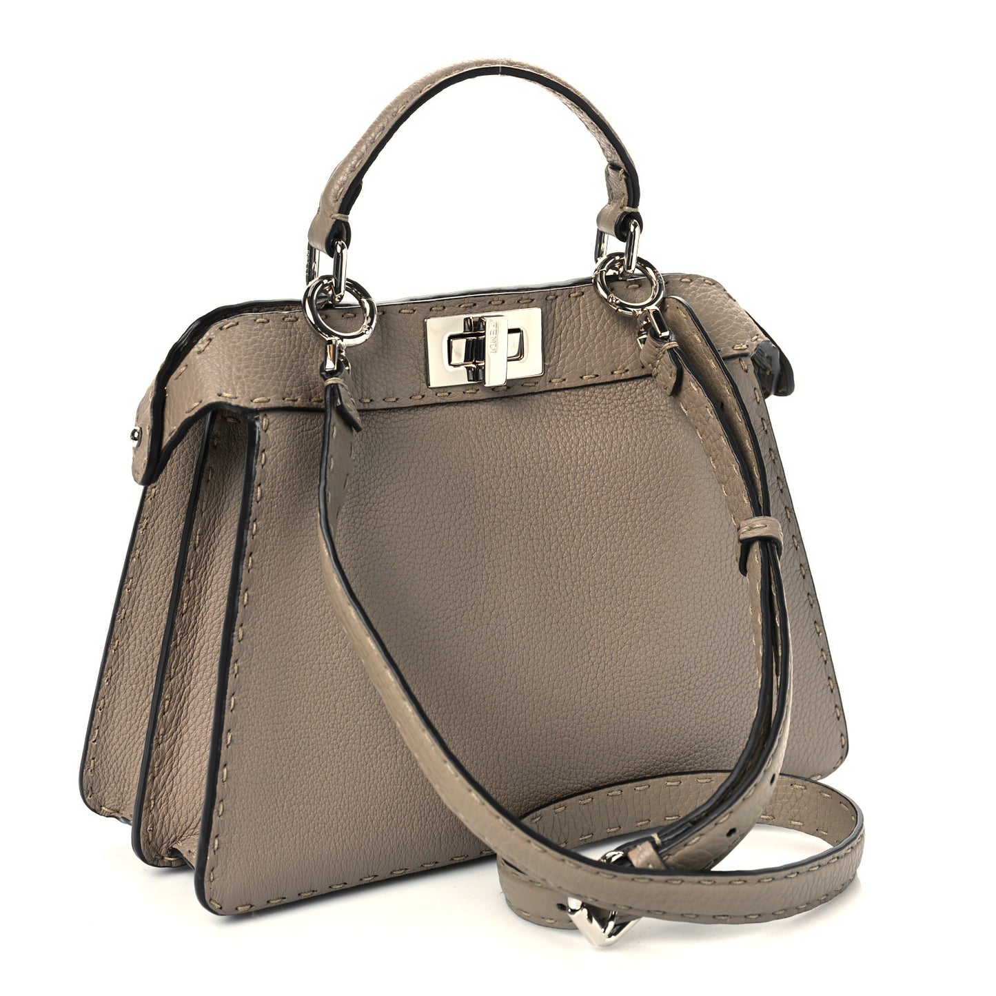 Cuoio Romano Selleria Chamois Small Peekaboo I SEE U Satchel Corda Camelia Cipria
