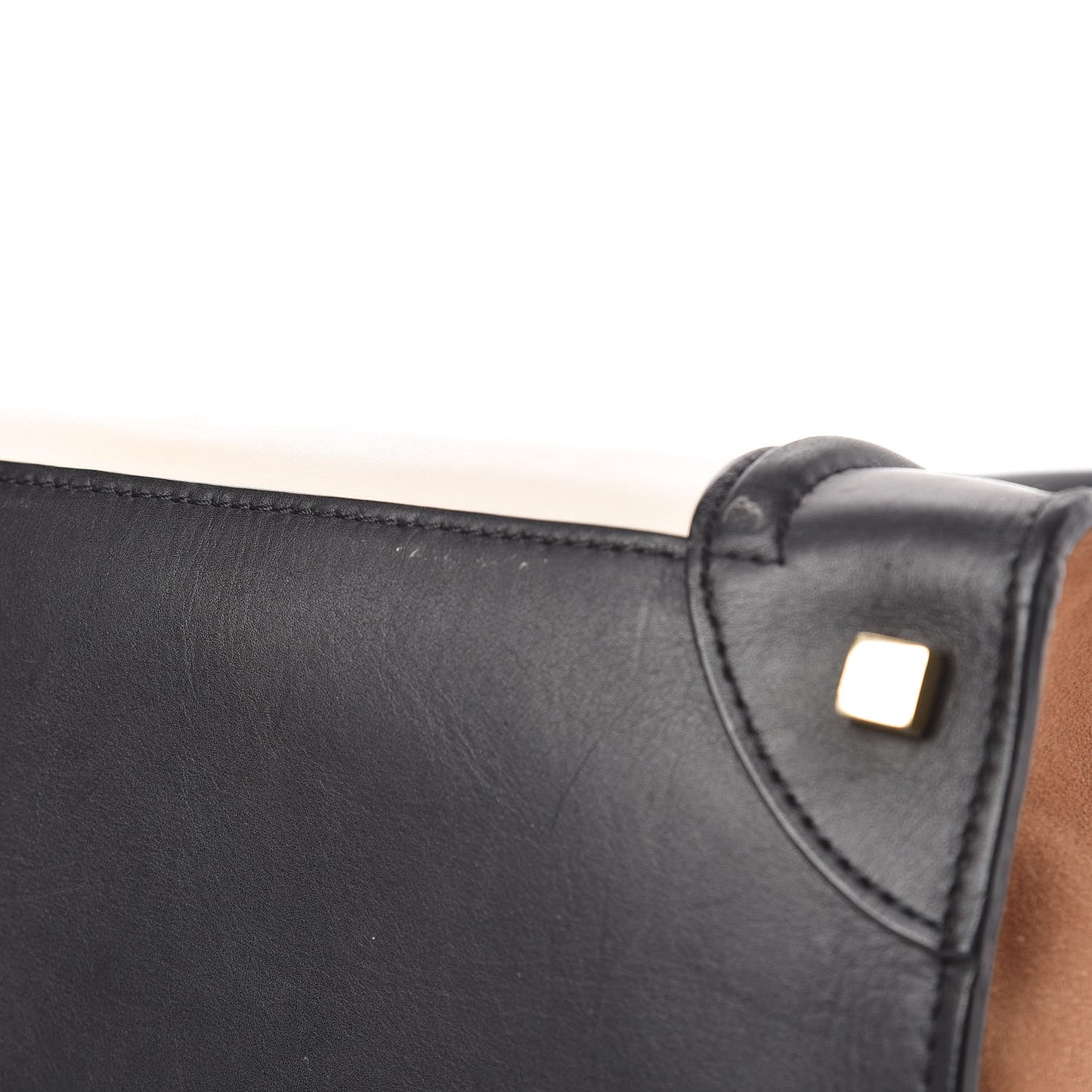 Satin Calfskin Suede Mini Tri-Color Luggage Seashell