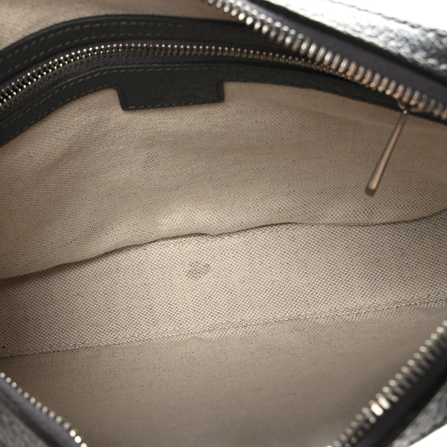GG Supreme Monogram Textured Dollar Calfskin Web Ophidia Wristlet Shoulder Bag Grey Black Graphite Grey