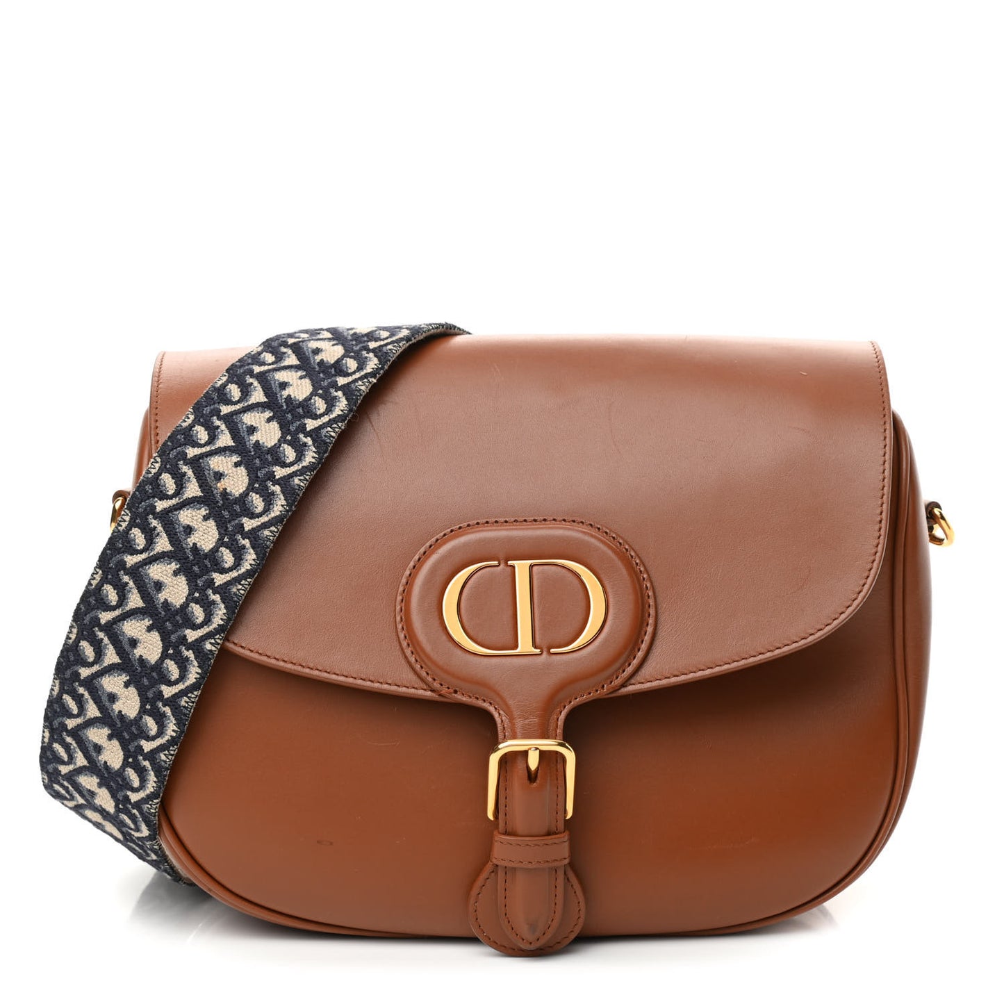 Box Calfskin Large Bobby Flap Dark Tan