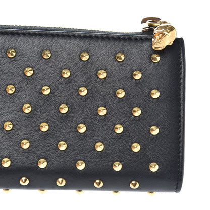 Alexander McQueen Nappa Studded Skull Zip Around Wallet Black 7 of 9