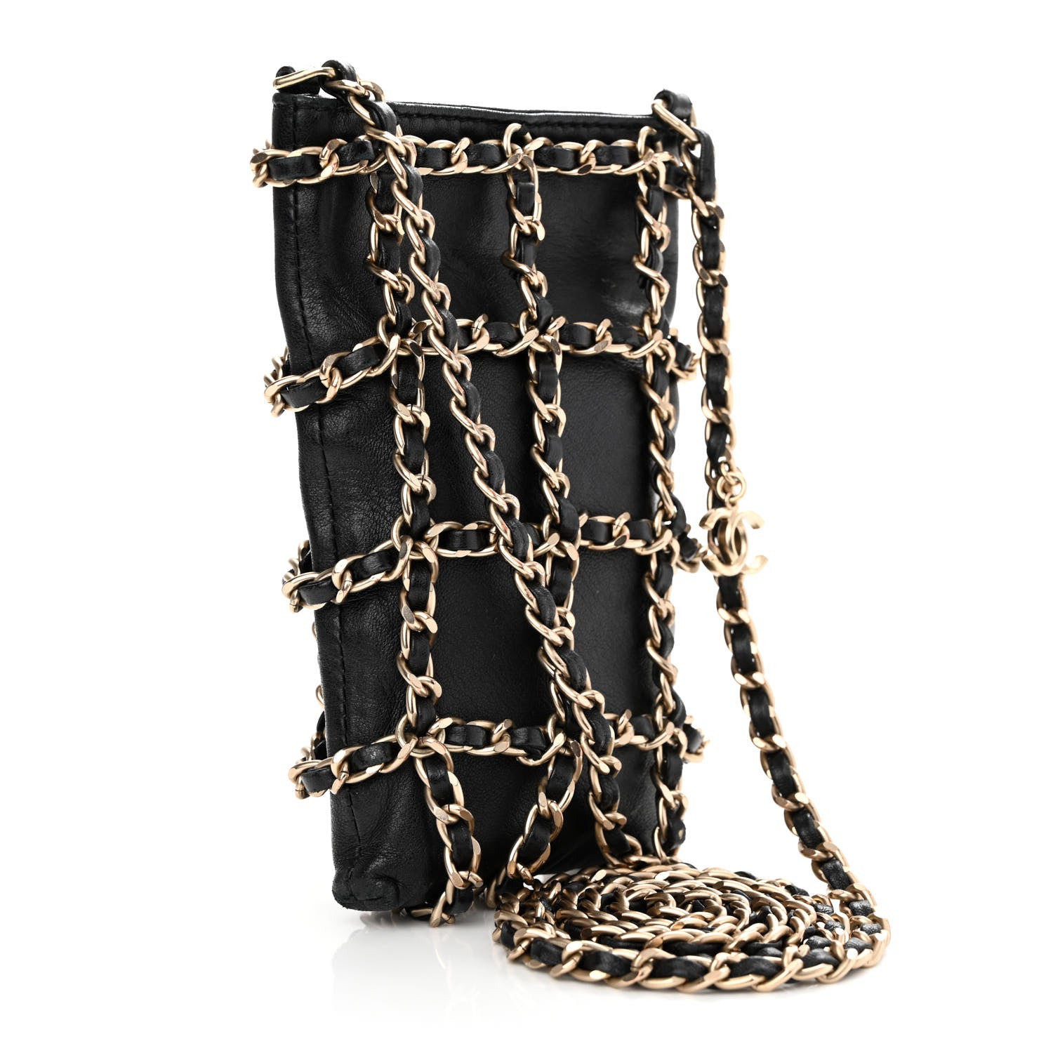 Chanel Lambskin Tech Me Out Clutch With Chain Black 3 of 12