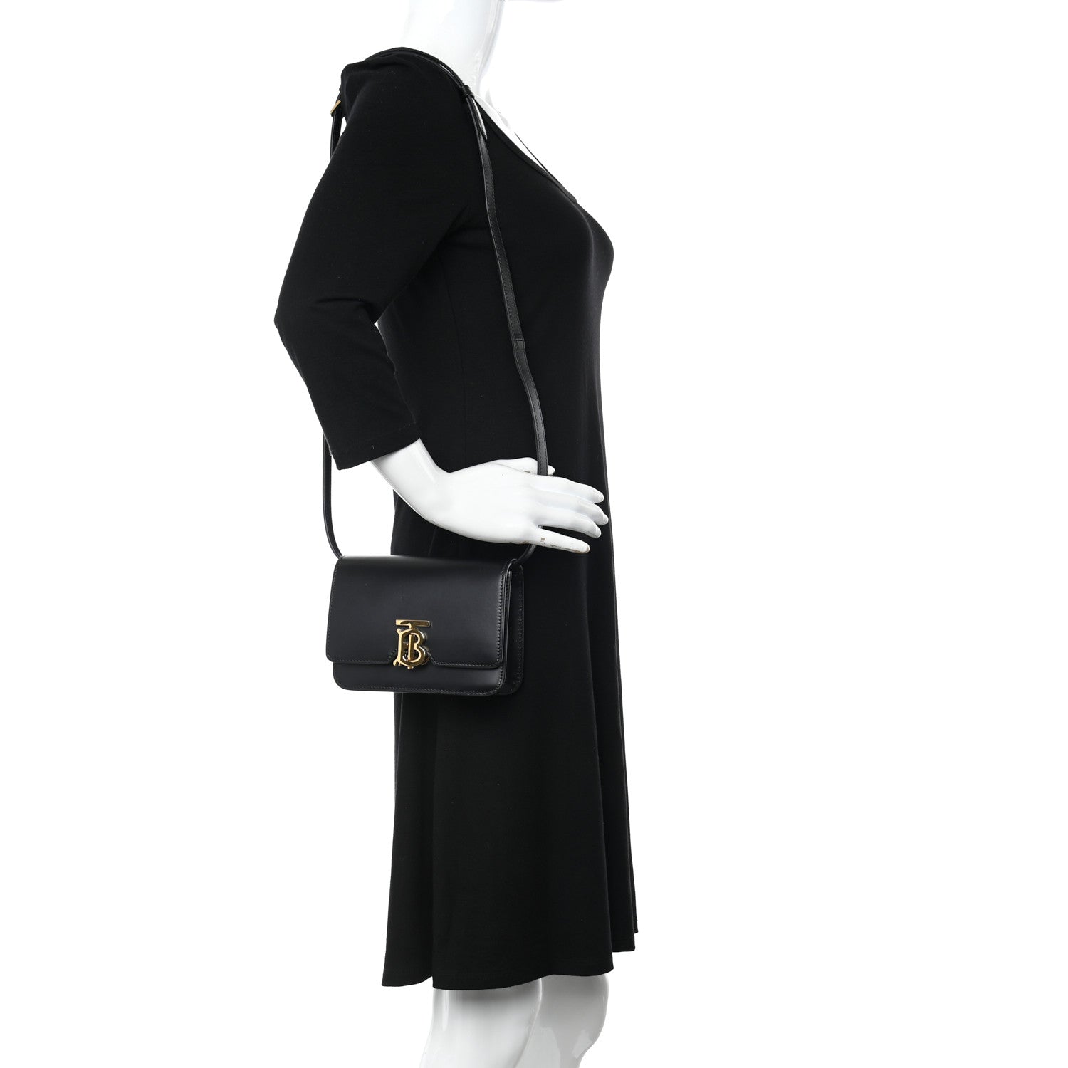Burberry Calfskin Small TB Bag Black 2 of 13