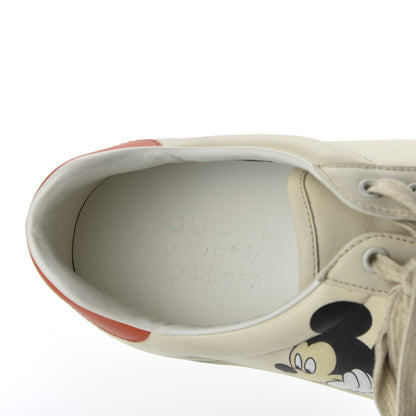 Gucci X DISNEY Miro Soft Calfskin Mickey Mouse Print Mens Ace Sneakers 8 Ivory Deep Orange 7 of 12