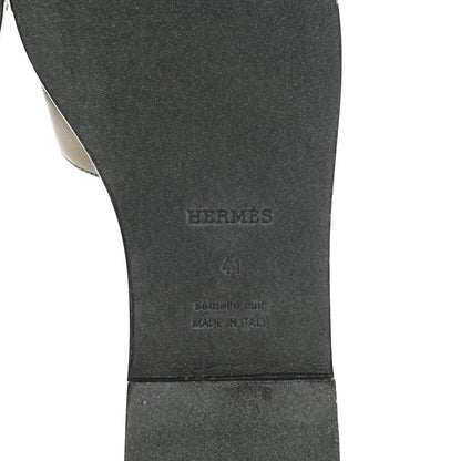 Hermes Box Calfskin Oran Sandals 41 Vert Thé Impérial 6 of 9