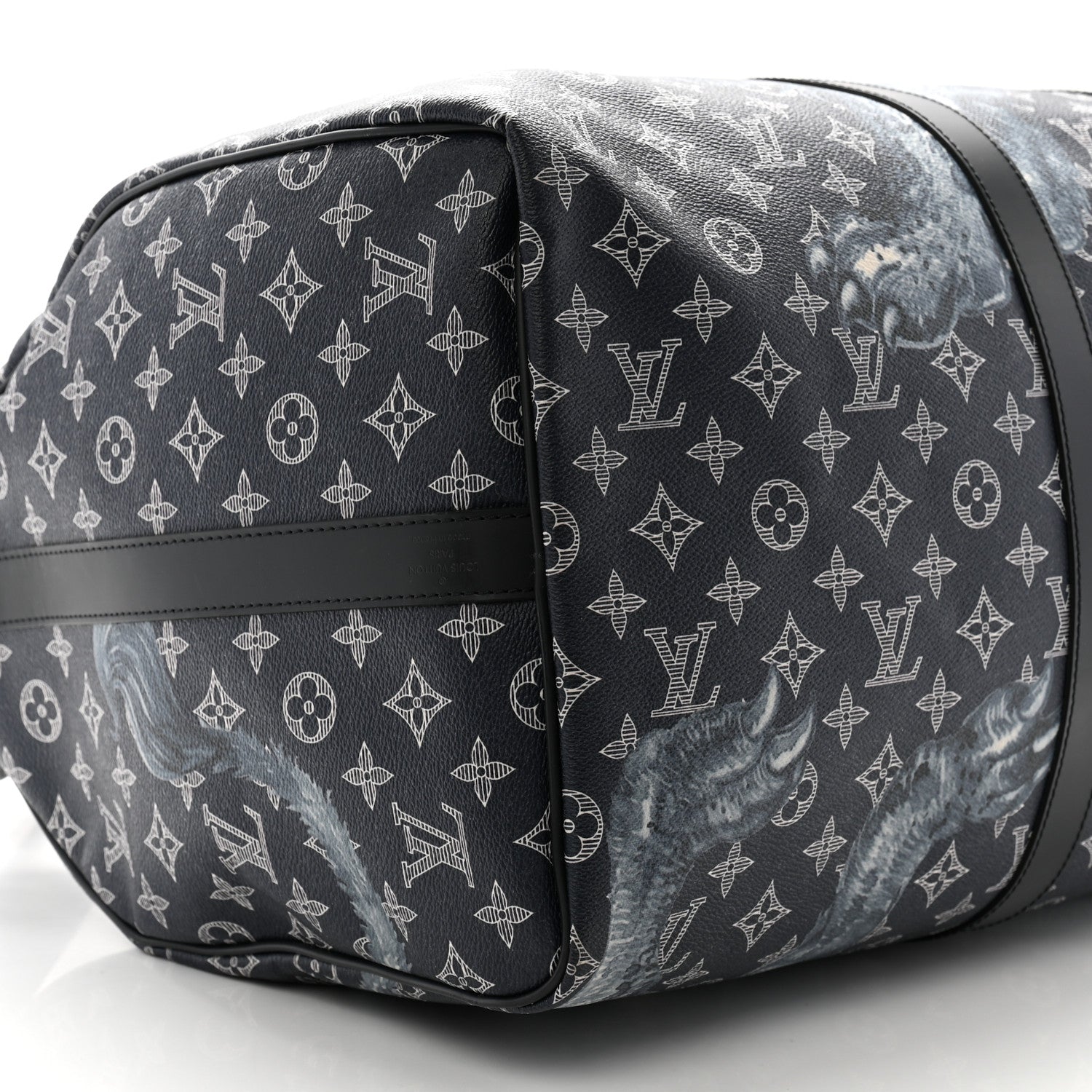 Louis Vuitton Savane Monogram Lion Chapman Keepall Bandouliere 55 Encre 9 of 11