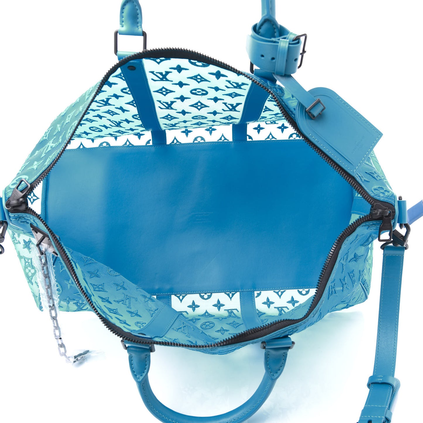 Monogram See Through Keepall Triangle Bandouliere 50 Turquoise