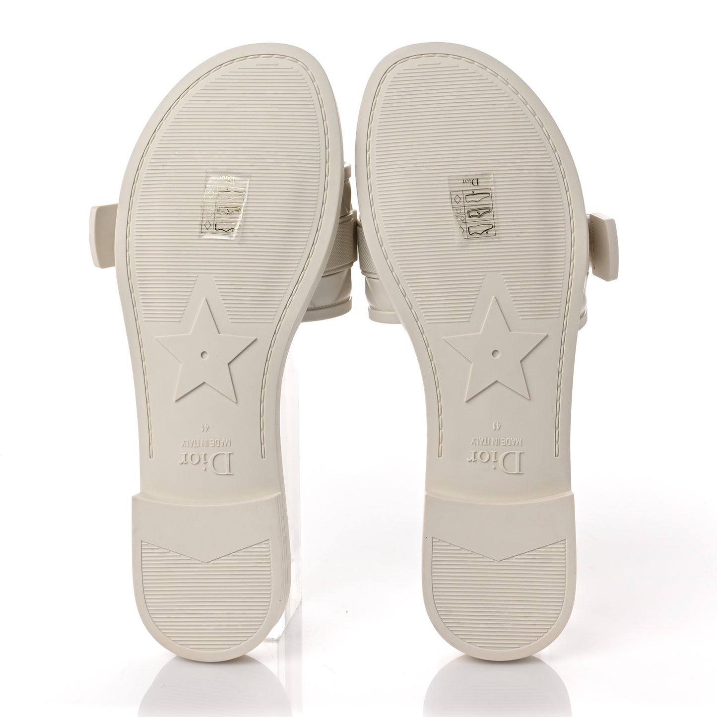 Rubber Macrocannage Dio(r)evolution Slide Sandals 41 Off White