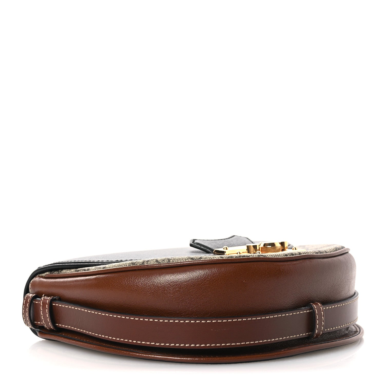 Gucci GG Supreme Monogram Calfskin Small Padlock Messenger Shoulder Bag Beige Black Cuir Beige Black Cuir 3 of 12