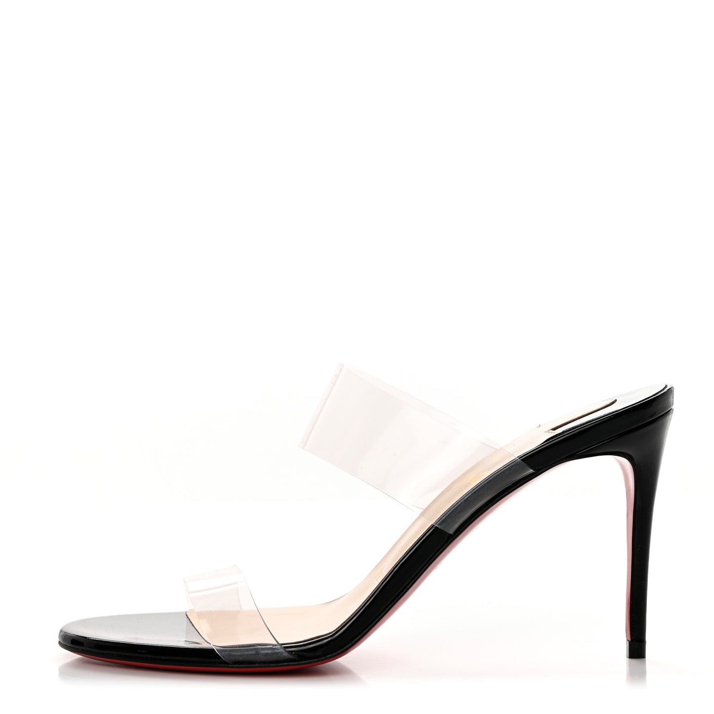 Patent PVC Just Nothing 85 Slide Sandals 38 Black
