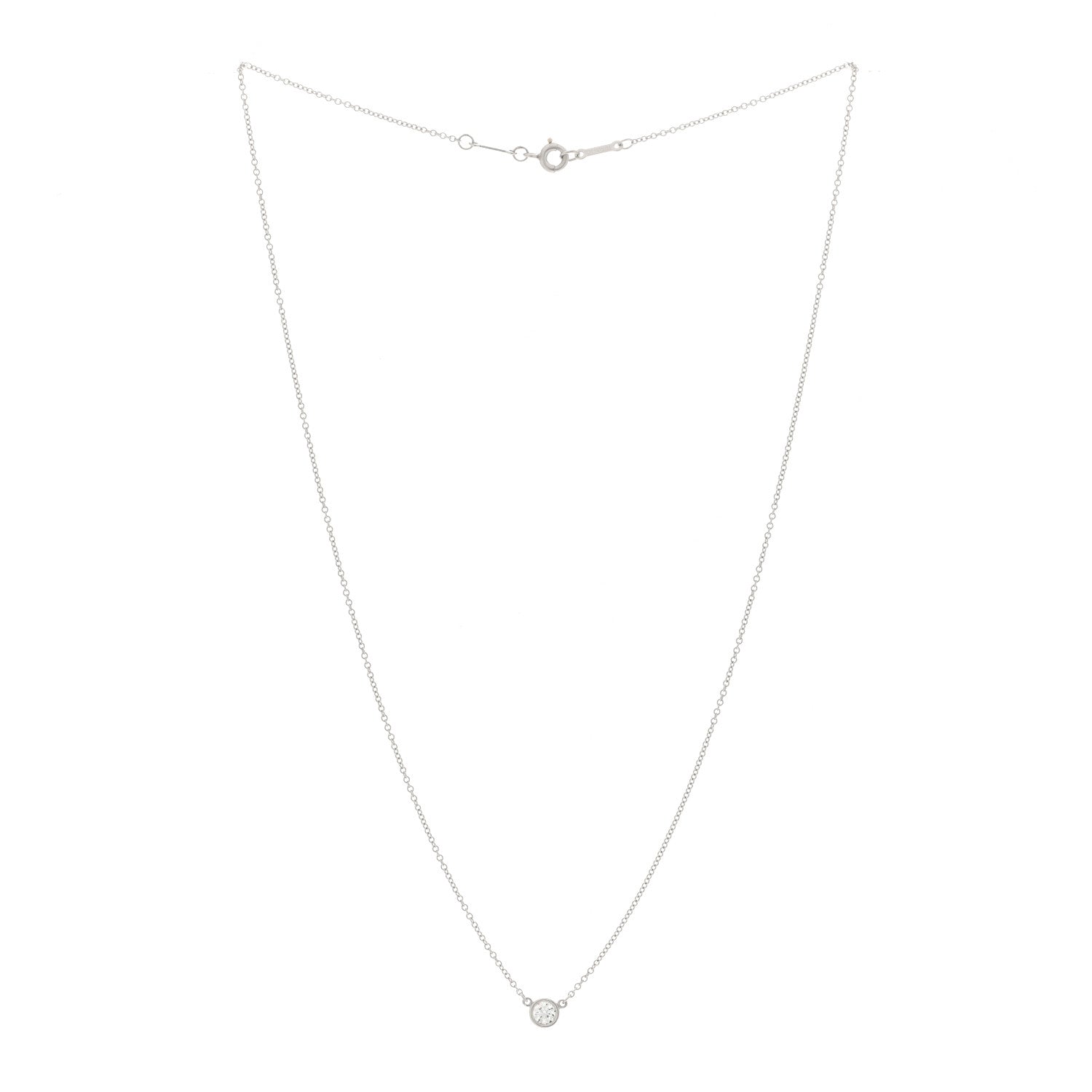 Tiffany Platinum Diamond .20ct Elsa Peretti Diamonds by the Yard Pendant Necklace 3 of 4