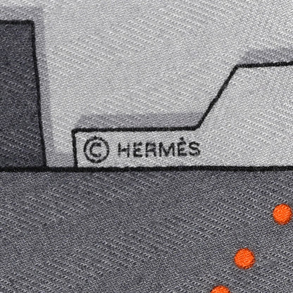 Hermes Silk Cashmere Odyssey Scarf 100 Black Anthracite Gris 3 of 6