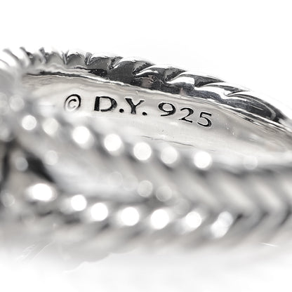 David Yurman Sterling Silver Diamond Pearl 10mm Cable Ring 51 5.75 5 of 5