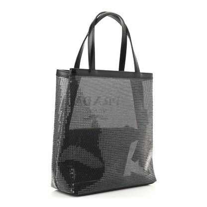 Prada Sequin Rete Paillettes Small Tote Bag Black 4 of 15