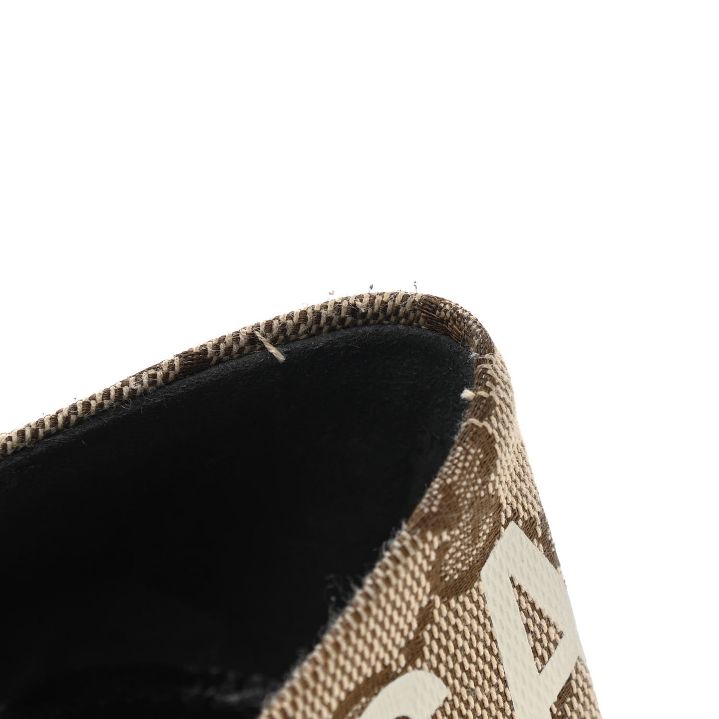 X GUCCI GG Monogram Square Knife 80mm Pumps 37.5 Beige Ebony