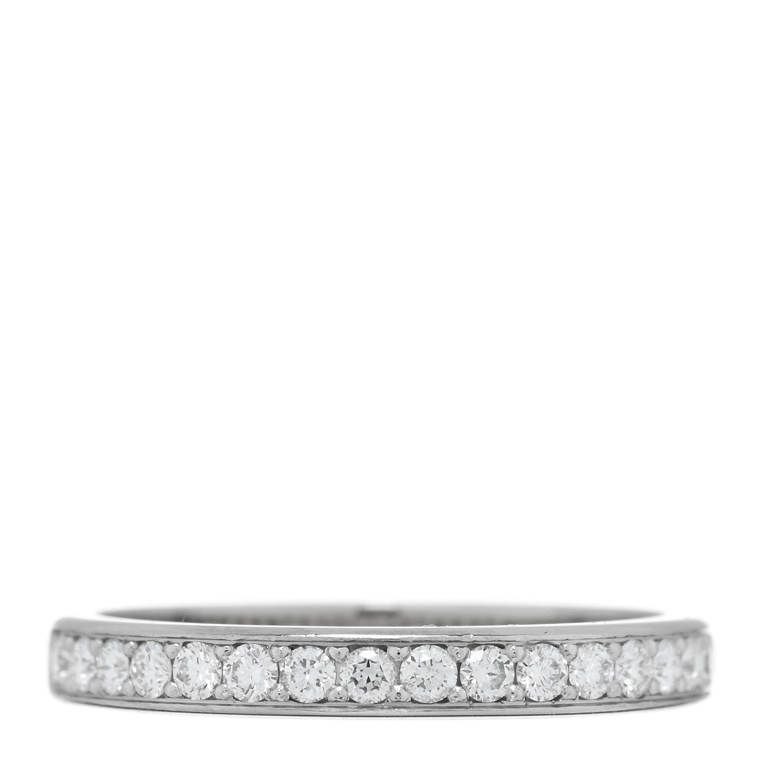 Cartier Platinum Diamond 1895 Wedding Band Ring 51 5.75 1 of 5