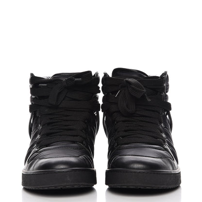 Gucci Nylon Calfskin Mens High Top Sneakers 8.5 Black 4 of 11