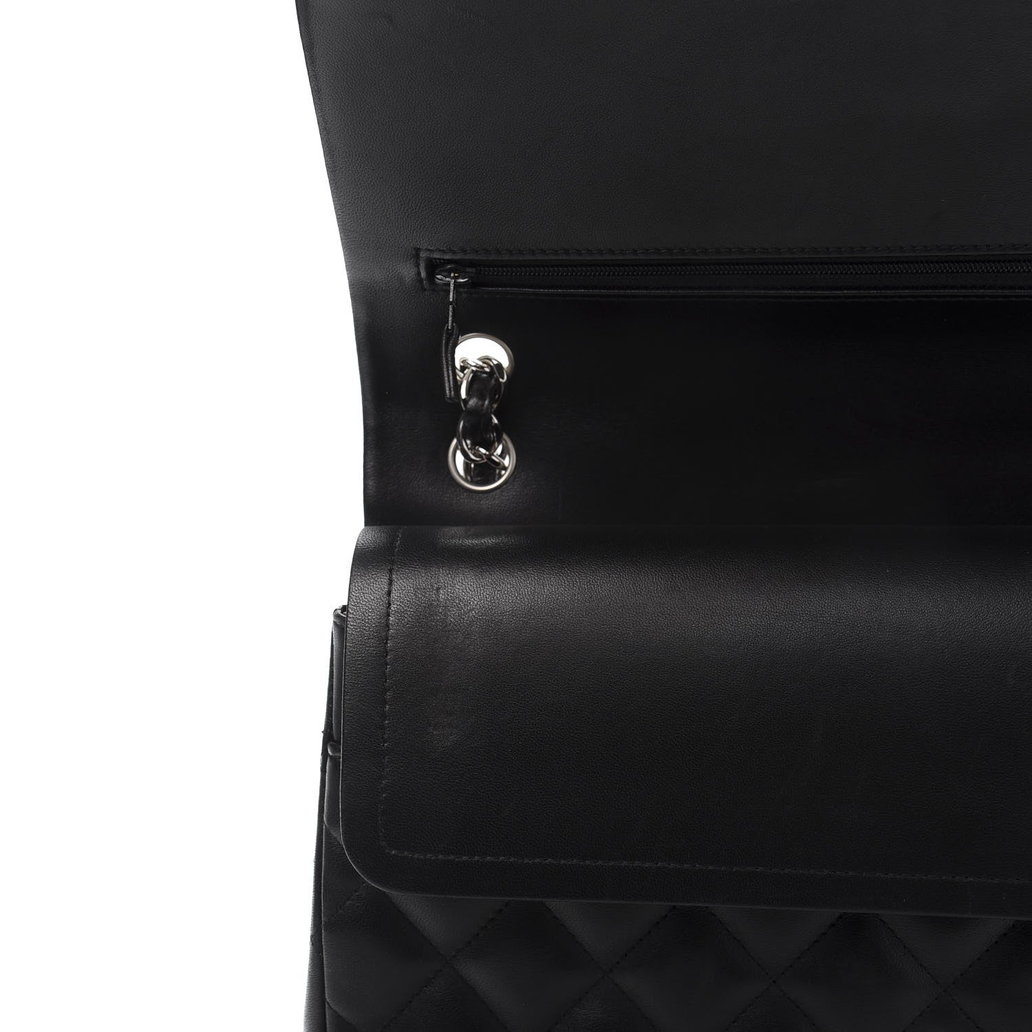 Chanel Lambskin Quilted Jumbo Double Flap Black 8 of 14