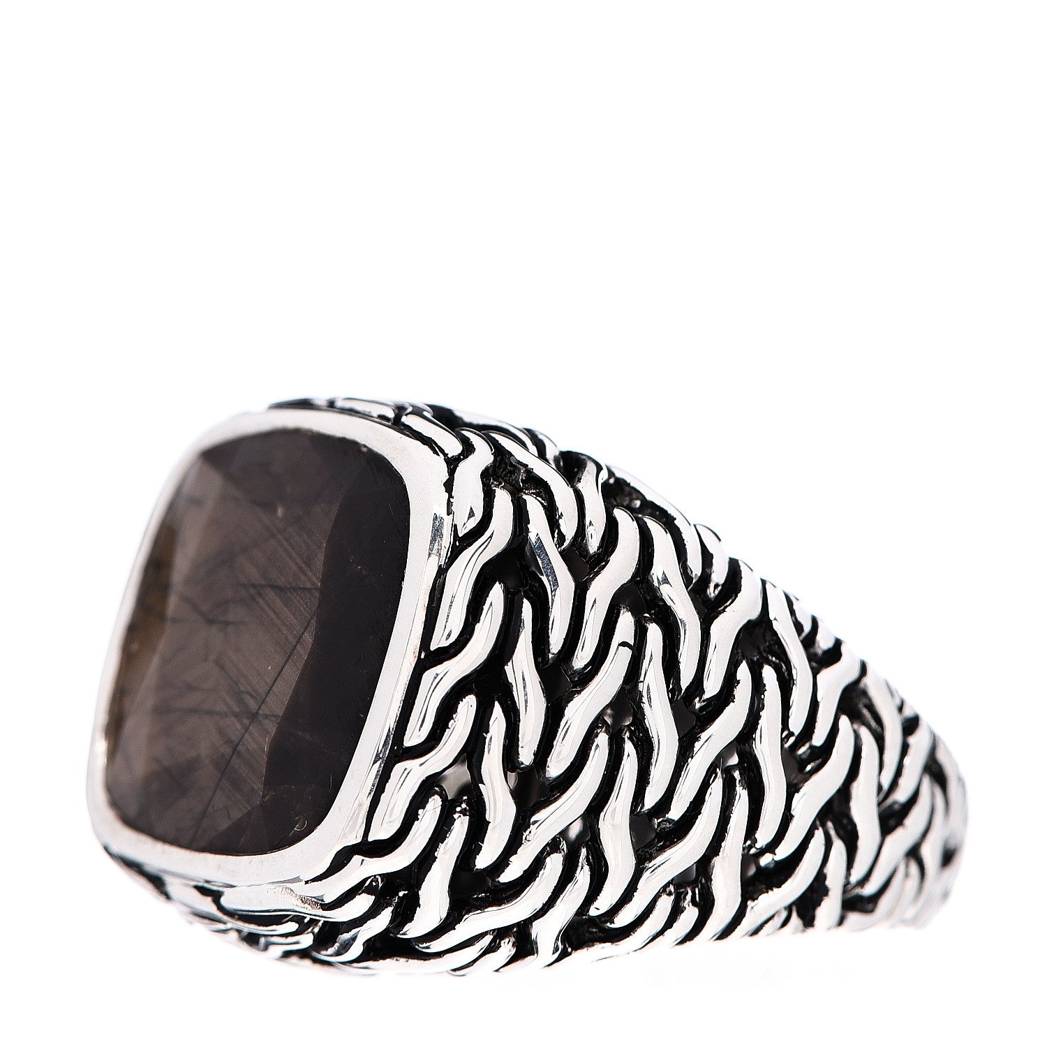John Hardy Sterling Silver Golden Sheen Sapphire Classic Chain Ring 54 7 2 of 4