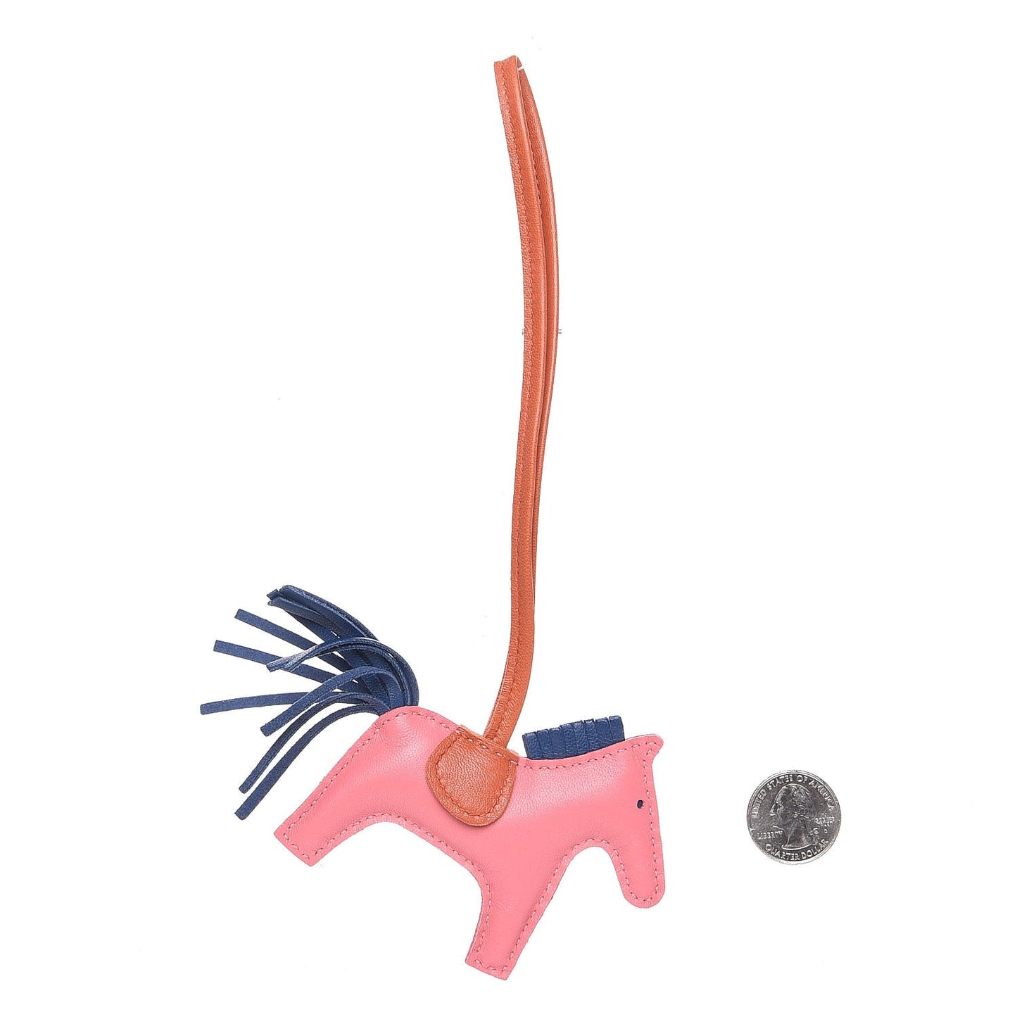 Milo Lambskin Grigri Rodeo Bag Charm PM Rose Azalee Cornaline Bleu De Malte