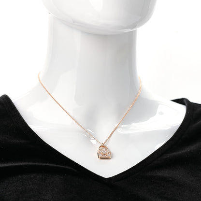 Hermes 18K Rose Gold Diamond Constance Amulettes Pendant Necklace 2 of 6