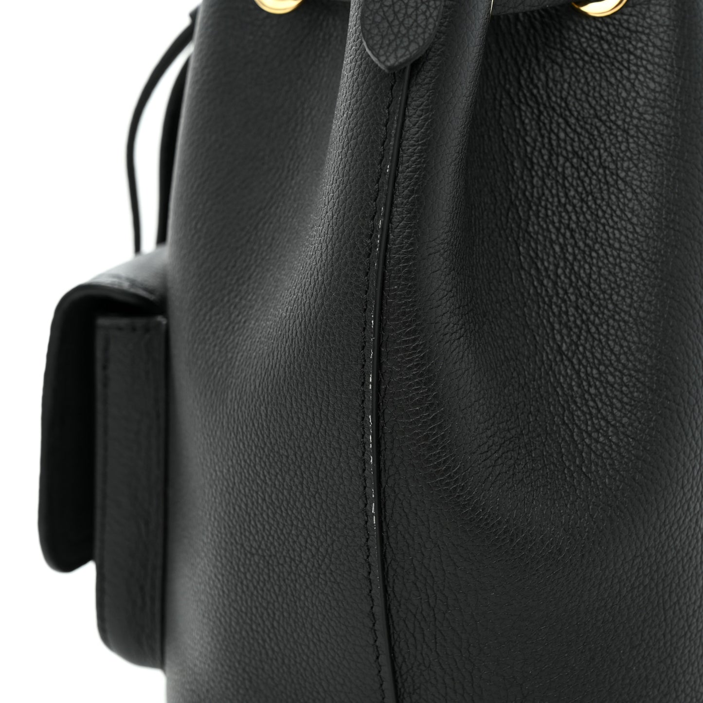Calfskin Lockme Bucket MM Black
